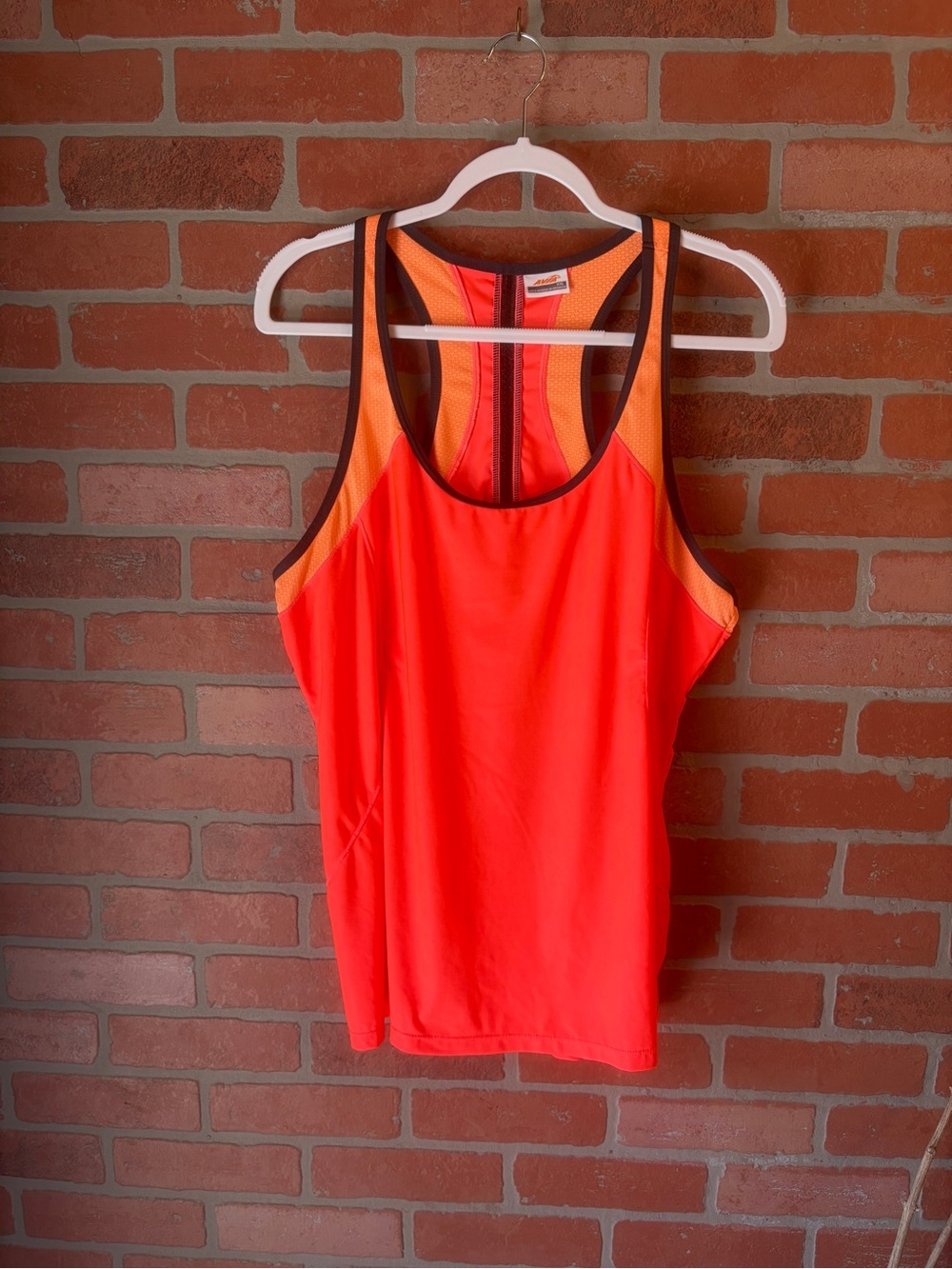 Avia Neon Orange and Pink Activewear Tank Top | Size XXL